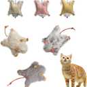 Catnip Cat Mice Toy,3 Pcs Plush Cats Nip Mouse Toys for Teeth Cleaning Chew Kitten Kicker Toy with Crinkle & Bell Cat Interactive Catnip Toys for Indoor Kittens Play Fetch