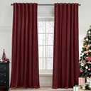 StangH Burgundy Velvet Curtains 2 Panels, Christmas Holiday Decorative Window Drapes, Privacy Protect Thermal Insulated Mid Century Curtains for Party Backdrops/Hotel, W52 x L108 inches, 2 Panels