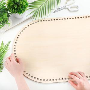 Vercraft 1 Pc Moses Basket Wood Bottom 27.56 x 15.75 inches/ 70 x 40 cm Oval Natural Wood Base Shaper for DIY Crochet or Knitting Weaving Crafts Home Decoration (Base Only) Hole: 1cm