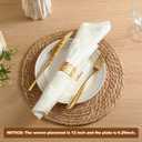Round Woven Placemats 13 Inch Set of 10 - Boho Rattan Placemat Natural Water Hyacinth Placemats, Farmhouse Weave Place Mats, Rustic Braided Wicker Table Mats for Dining Table,Home,Wedding