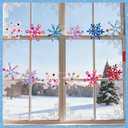 2 x Ertyjikg DIY Pipe Cleaner Snowflake Craft Kit - Pipe Cleaner Pom Poms Stickers Winter Christmas Ornament Making Supplies for Child Adults