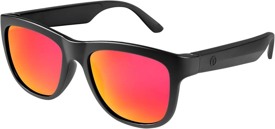 GS01 Smart Bluetooth Sunglasses, Audio Sunglasses With Speaker, UV400 Polarized lens, Open Ear Music, Touch Control (Red)