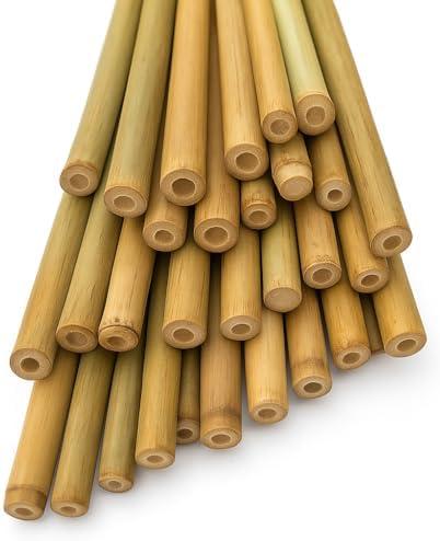 LJAAJSUV 20 Pcs - 16 inches Plant Stakes Natural Garden Bamboo Sticks for Indoor and Outdoor Plants, Plant Support Stakes for Tomatoes, Beans, Potted Plants