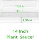 14 Inch 2 Pack Square Plant Saucer, Durable Plastic Plant Trays for Pots-Indoor Outdoor, Durable and Thicker Large Plant Drip Trays, 6 8 10 12 13 16 18 20 Flower Planter Saucers for Potted Plants (Black)