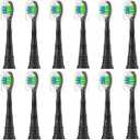 Wardimark Replacement Toothbrush Heads Compatible with Philips Sonicare Electric Toothbrush, 12 Pack Replacement Brush Head for Snap-on Electric Tooth Brushes, 1 Count(Pack of 12), Black