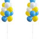 Balloon Column Kit for Floor-Balloon Columns with Stand, Base and Pole, Balloon Tower Backdrop Decoration for Wedding, Baby Shower, Birthday Party, or Bachelorette Parties (Blue Yellow White)