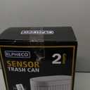 ELPHECO Automatic Motion Sensor Trash Can - 2 Gallon Slimline for Bathroom, Bedroom, Kitchen, Office - White with Gold Trim