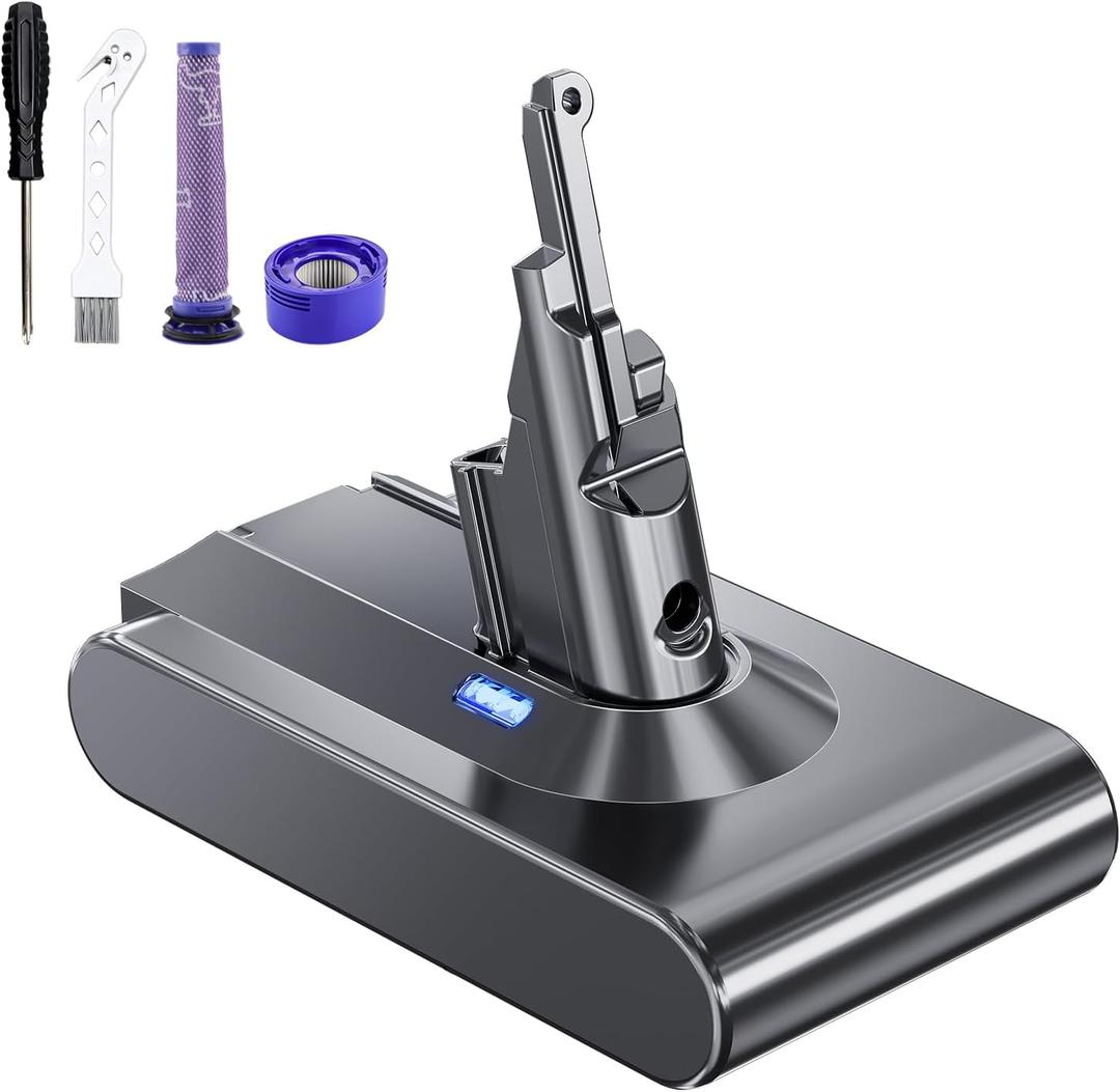 8000mAh Replacement Battery for Dyson, 21.6V Li-ion Battery Compatible with Animal/Animal+/Absolute/Motorhead/Fluffy/Slim/SV10 All V8 Cordless Vacuum Series