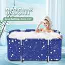 Portable Foldable Bathtub,Soaking Standing Bath Tub for Shower Stall, Easy to Assemble Collapsible Bathtub, Suitable for Travel, Camping and Outdoor Activities (Starry Sky, 45inch)