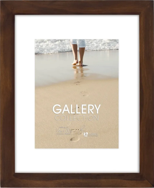 Malden Walnut Floating Glass Picture Frame 16x20