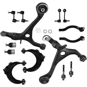 labwork 14Pc Steering Suspension Kit Front Upper & Lower Control Arms Ball Joint Assembly Driver & Passenger Tie Rod End Sway Bar Link Kit Replacement for Honda Accord 2.4L 3.0L Acura TSX