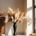 Tall Floor Vase, 23.6in Tall Modern Vase with Weighted Base - Matte Black Resin Vases for Dried Pampas Grass, Faux Flowers, Feathers & Home Decor