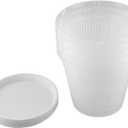 Set of 5 Clear Plastic Orchid Pots with Bottom Holes and Saucers, Designed for Proper Drainage and Root Ventilation to Promote Healthy Indoor Plants (19cm)