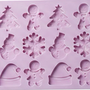 Ciieeo 1pc Christmas Silicone Baking Molds Creative Biscuit Moulds for Boys and Girls Festive Cake Moulds for Fun Cookie Making Tool for Christmas Parties