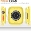 Amizee 2 Pack Rugged Case Compatible with Apple Watch Case Series 11/10 42mm, Soft TPU Shockproof Bumper Drop Proof Protective Cover for iWatch (Yellow/Clear)