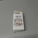 3 x IMRAIN Press-on Almond Medium Pink Silver French Tips False Nails with Bow & Butterfly Designs - Glossy Glue on Acrylic Nails for Women Girls - 24 Pcs