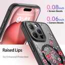 LUHOURI for iPhone 13 Pro Max Case Cute - Wireless Charing Compatible,Trendy Floral Design for Women Girls,Military-Grade Shockproof Not-Slip Matte Phone Cover, Vibrant Red Wildflowers