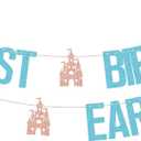Happiest Birthday On Earth Banner,Castle Theme Bday Banner,Princess Birthday Party Decorations,Baby Shower Party Supplies for Girls Blue