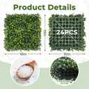 Artificial Grass Wall Panel Screen: 10"x10" 24P (16.8 sqft) UV-Anti Faux Boxwood Panels for Indoor Outdoor Green Wall Decor, Privacy Fence, Patio, Balcony, Party Backdrop
