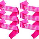 Bride Squad Sashes, 6 Pack Silver Glitter Bachelorette Party Sash for Bridal Shower Wedding Party Accessories Supplies Engagement Gifts Hot Pink
