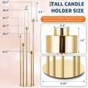 Garvee 2PCS 42.5In 5 Arm Gold Floor Candelabra, Tall Metal Candle Centerpieces for Tables with Acrylic Lampshade for Wedding, Birthday Party, Home Decoration, Christmas, Fit LED 0.82'' LED Candle
