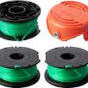 THTEN SF-080 String Trimmer Spool Line Compatible with Black and Decker SF-080-BKP 20ft 0.080" GH3000 LST540 GH3000R LST540B Weed Eater Auto Feed Single Line with 90583594 Cap Covers Parts