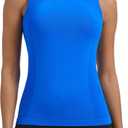 MathCat Women's Seamless Workout Tank Tops with Built in Bra, Sleeveless Padded Athletic Yoga Shirts for Daily Wear (XS)