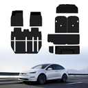 BASENOR 10PCS Tesla Model X Floor Mats 7-Seater All Weather Cargo Liner Mat XPE Car Mats Anti-Slip Trunk Mat Back Seat Cover Model X Plaid Accessories 2022-2024