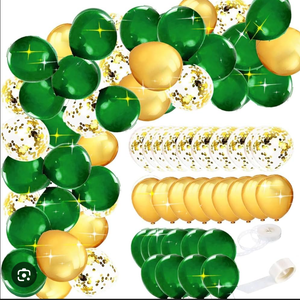 HOUSE OF PARTY Graduation Balloons - 144PCS | Sage Green, Gold and White - 5/10/12 | Balloons for Photo Booth Backdrop, Baby Bridal Shower and Birthday Party Decorations