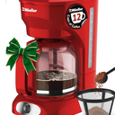 MUELLER HOME 12-Cup Red Coffee Maker - Perfect for Home or Office, Borosilicate Carafe, Auto-Off, Reusable Filter, Anti-Drip, Keep-Warm Function, Clear Water Level Window, Red Kitchen Accessories