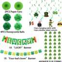 2 x 40ct St. Patrick's Day Decorations Kit, Hanging Swirls, Banner, Shamrock Garlands for St. Patrick's Day Decor, Saint Patrick's Day Party Favor