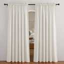 RYB HOME Linen Textured Sheer Curtains 84 inches Long, Privacy Semi-Transparent Sheer Window Curtains for Living Room Bathroom French Door, Linen, W 70 x L 84 inch, 1 Pair