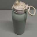 Ello Pop & Fill 40oz Stainless Steel Water Bottle with Quick Fill Technology, Double Walled and Vacuum Insulated Metal, Leak Proof Locking Lid, Sip and Chug, Reusable, BPA Free, Pistachio