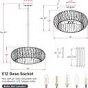 5-Light Semi Flush Mount Ceiling Light, 19 Inch Chrome Metal Cage Hallway Ceiling Lamps, Farmhouse Ceiling Light Fixture, Industrial Crystal Chandelier for Corridor Bathroom Kitchen (E12,19 Inch)