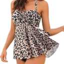 LookbookStore Women's Halter Bandeau Self-Tied Tankini Set Two Pieces Swimsuits Smal