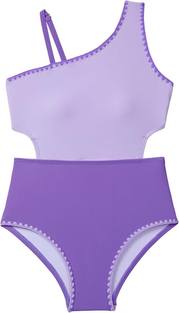 blibean Teen Girls Swimsuits One Piece Bathing Suit with Chest Pads Size 10-11 Y