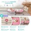 Regalo My Cot Portable Toddler Bed, Foldable Kids Travel Bed & Camping Cot, Lightweight Sleeping Cot for Toddlers, Indoor/Outdoor, 46.5 x 24 x 9.5, Pink
