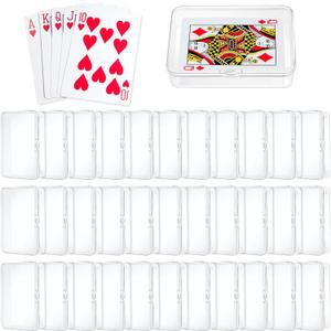 48pcs Blank Playing Card Case Plastic Empty Card Deck Box Holder High Capacity Snaps Closed Playing Game Card Storage Organizer for Standard 3.5x2.5Inch Poker Bank Business Game Card (NO Cards)