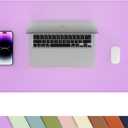 Leather Desk pad Protector, Large Desk mat with Natural Cork & PU Leather,Mouse pad,Non-Slip Office Desk Mat,Waterproof Desk Writing Pad for Office and Home (35in*17in, Purple)