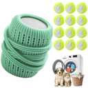 Pet Hair Remover for Laundry,Reusable Dog & Cat Hair Remover for Laundry Effectively Laundry Pet Hair Catcher for Clothes and Bedding,Suitable for lint Catcher for Washing Machine (12, Green)