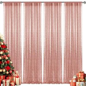 Amazon.com : 28FT-4PCS Rose Gold Sequin Backdrop Curtains Panels, Photography Backdrop Glitter Curtains Fabric Background for Christmas Wedding Party Decor : Electronics