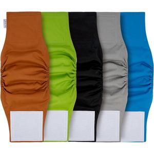 Pet Soft Dog Diapers Male, 5 Pack Male Dog Belly Bands, High Absorbing Washable Males Dog Wraps for Doggie Puppy(Classic, M)