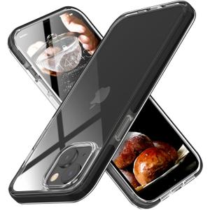 MATEPROX Compatible with iPhone 14 case Clear Thin Slim Crystal Transparent Cover Shockproof Bumper Case for iPhone 14 6.1" 2022(Black)