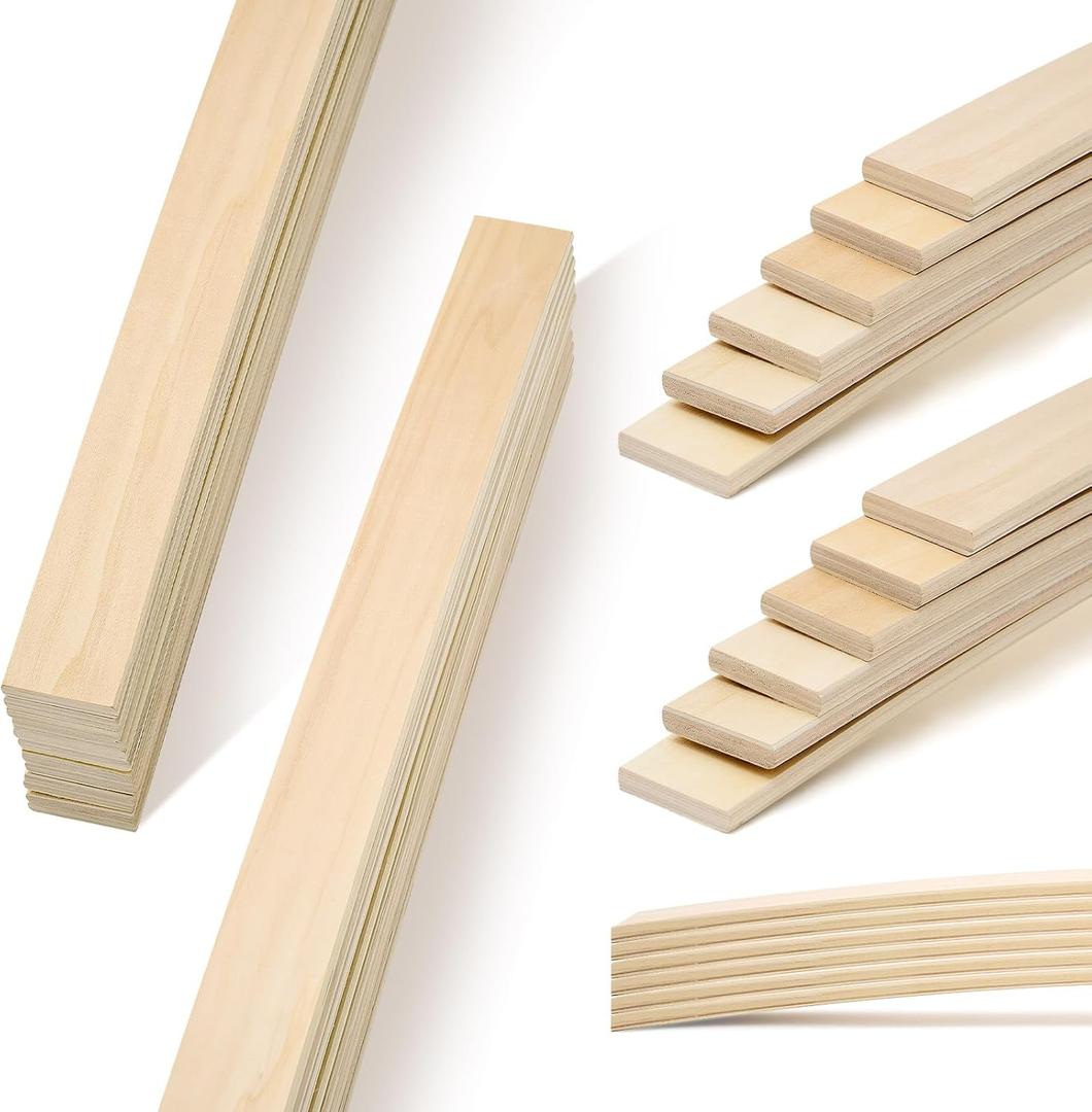 Threehoney 12 Pack Wooden Bed Slats Replacement 39.3" L x 2.08" W x 0.33" H Arc Solid Wood Mattress Support for Bed Frame Sofa Foundation Platform Repair, Easy Assembly No Tool Required(Wooden)