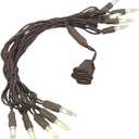 Novelty Lights Vintage Style T5 Warm White LED Christmas Lights, 11 Feet Brown Wire String of 10 Mini Bulbs, UL Listed Indoor/Outdoor Tree Lighting