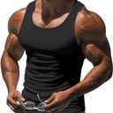 Men's Gym Workout Tank Tops - Soft Lightweight Sleeveless Muscle Shirts for Beach & Athletic Wear (XX-Large, Black)