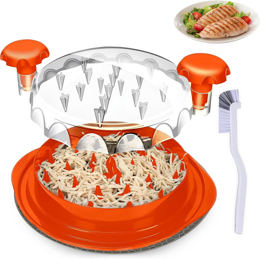 Chicken Shredder | Meat Shredder for Effortless Chicken Breast Shredding | Manual chicken Shredder tool twist for Kitchen | Shred Chicken, Beef, & More with Ease | Durable & Easy-to-Clean (Orange)