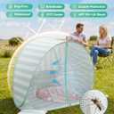 Pop Up Baby Beach Tent,UPF 50+ UV Sun Protection Portable Beach Tent for Baby Infant Toddler, Lightweight Sun Shelter with Ventilation Door Curtain,Outdoor Beach Travel Backyard, Green