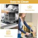Silicone Air Fryer Liners 10QT, Reusable Airfryer Basket Liners Rectangular for Ninja DZ550/DZ401, 2Pcs 5QT Large Air Fryer Accessories,Replacement Basket Insert with Magnetic Cheat Sheet (2 Pcs Grey)
