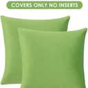Krifey Throw Pillow Covers Velvet Spring Decorative Square Pillowcase Soft Cushion Case for Couch Bedroom 18x18 Inch Apple Green, Pack of 2